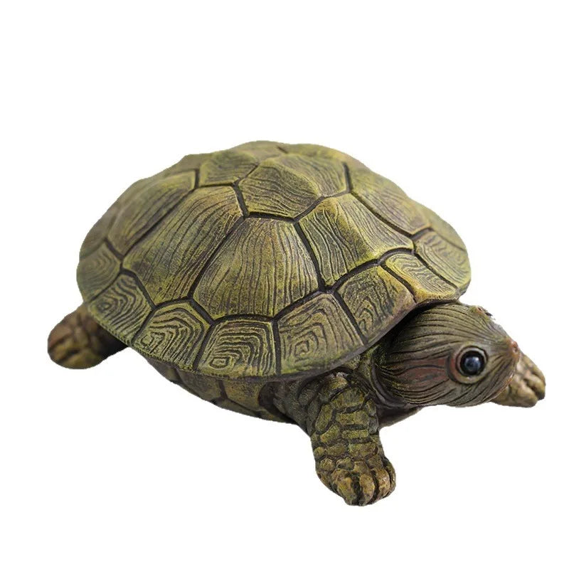 Turtle Garden Statue with Hidden Storage | Resin Tortoise Ornament & Secret Key Hider | Outdoor Lawn & Home Decor