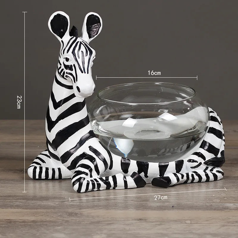 Zebra Pot Planter Fish Bowl