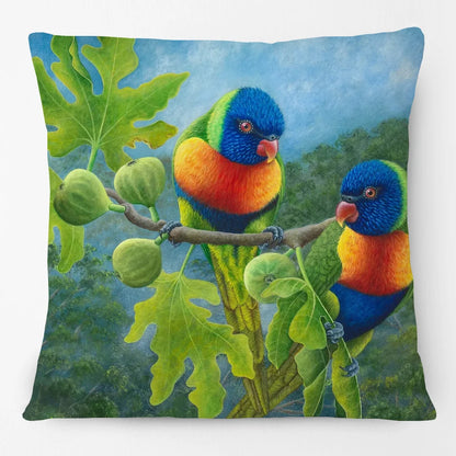 Australian Bird Art Cushion Covers | Lorikeet Kingfisher Toucan Seagull | Sofa Throw Pillow Cover
