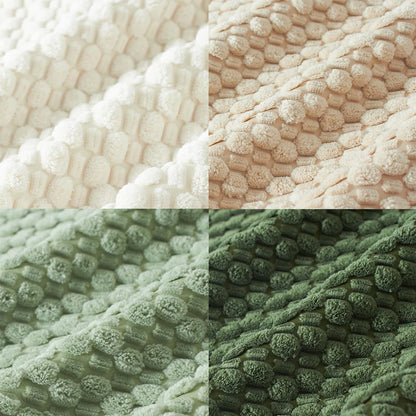 Cushion Cover Striped Corduroy - Beige Khaki Green Blue White