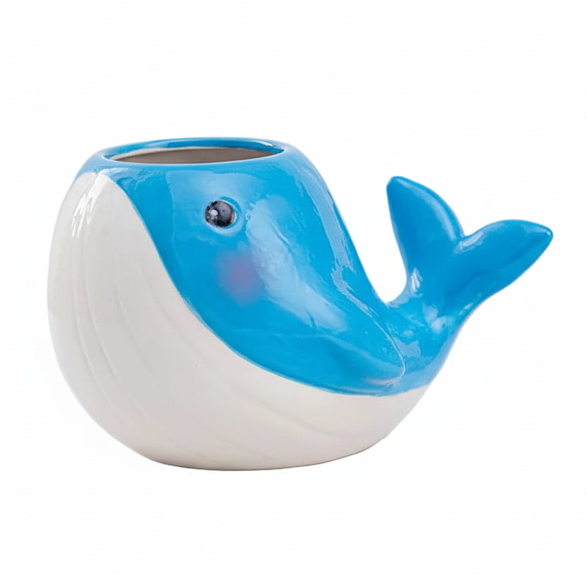 Blue Whale Planter Pot & Vase | Coastal Ocean Ceramic Home Decor