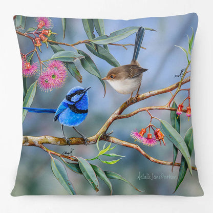 Australian Wildlife Cushion Cover | Koala Kookaburra Wren Finch Cockatoo | 45cm | Aussie Gift