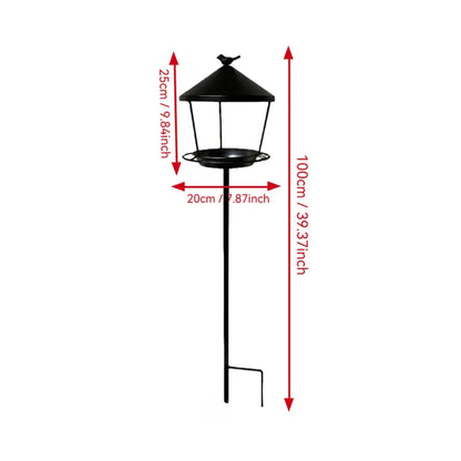Standing Iron Bird Feeder | Black or Rustic | 100cm Garden Stake