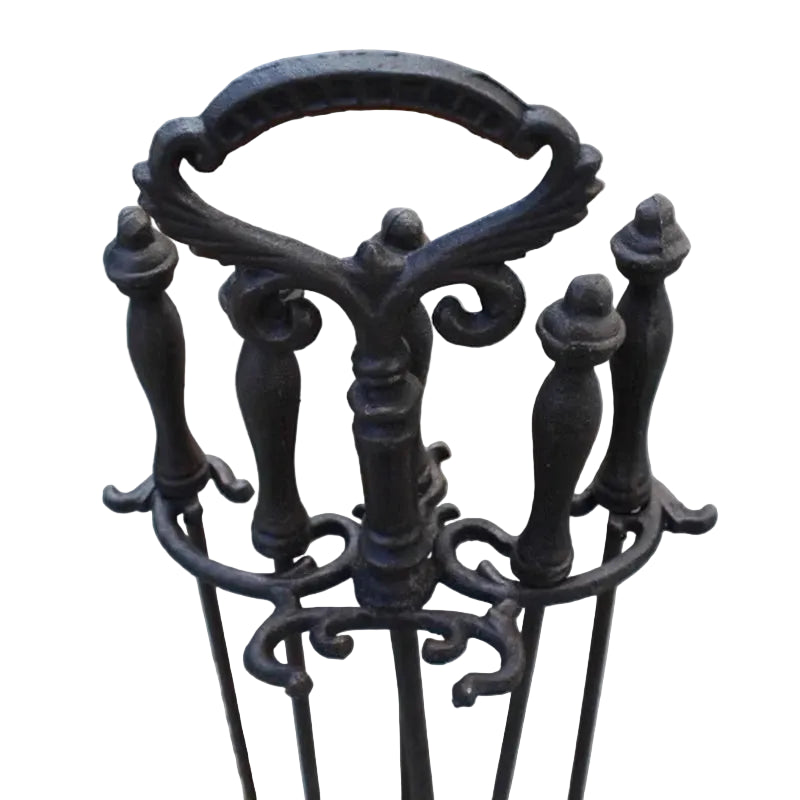 Cast Iron Fireplace Tool Set 5 Piece - Vintage Style