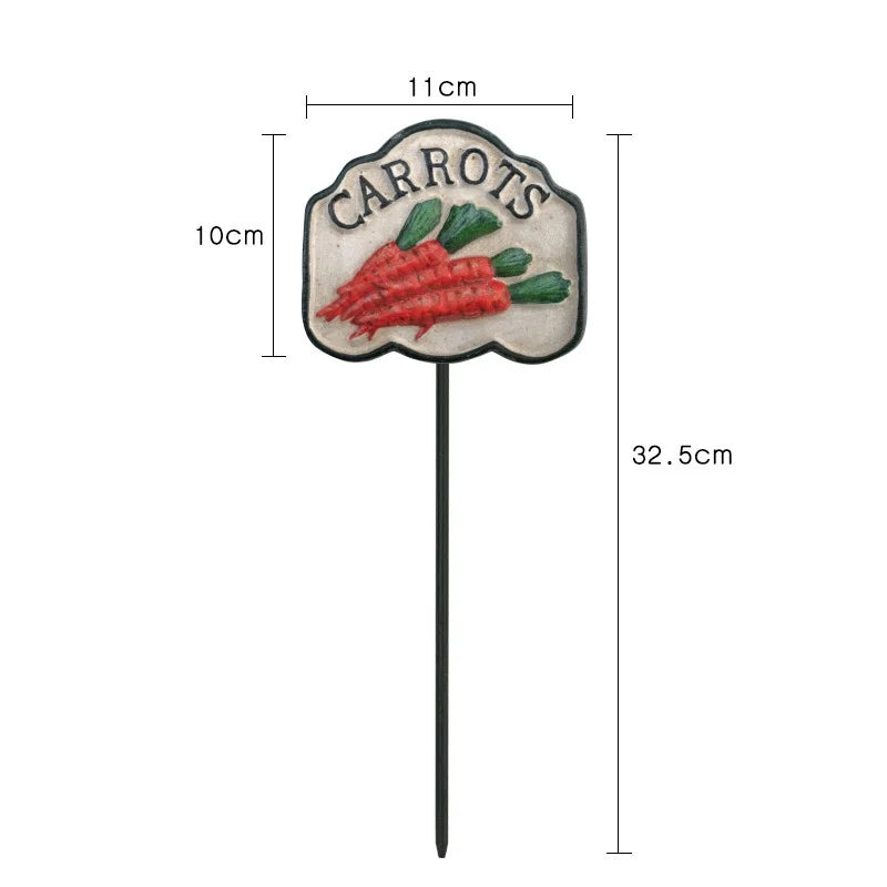 Vegetable Garden Label Stake Rustic Cast Iron