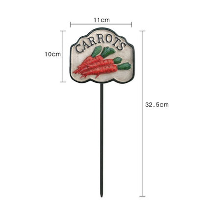 Vegetable Garden Label Stake Rustic Cast Iron