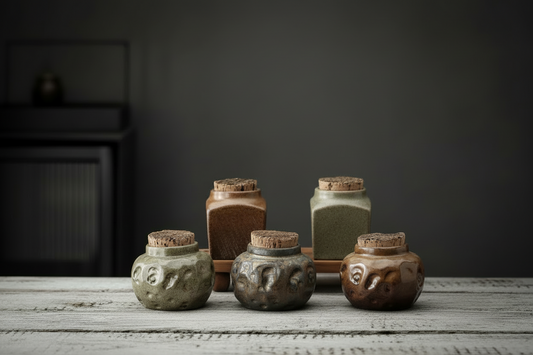 Storage Jar Stone Pottery Ceramic Tea Coffee Sugar Salt