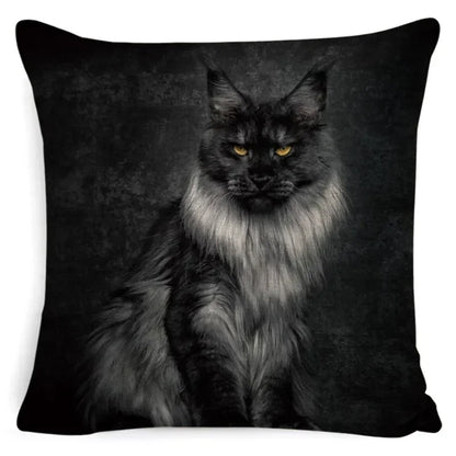 Cushion Cover Cats & Kitty | Cat Lover Decorative Throw Pillow Cotton Linen
