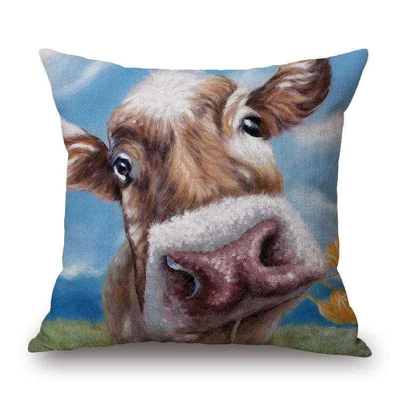 Cow & Cattle Cushion Covers | 45cm Farmhouse Animal Print Range