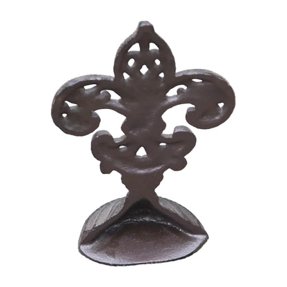 Fleur De Lis Cast Iron Door Stop | Antique Rustic Heavy Duty | Indoor & Outdoor