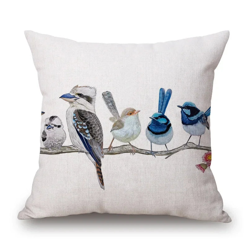 Cushion Cover Australian Bird Range Kookaburra Lorikeet Galah Magpie