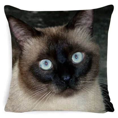 Cushion Cover Cats & Kitty | Cat Lover Decorative Throw Pillow Cotton Linen