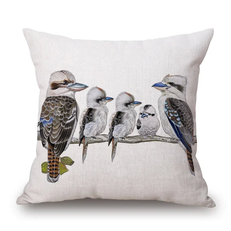Cushion Cover Australian Bird Range Kookaburra Lorikeet Galah Magpie