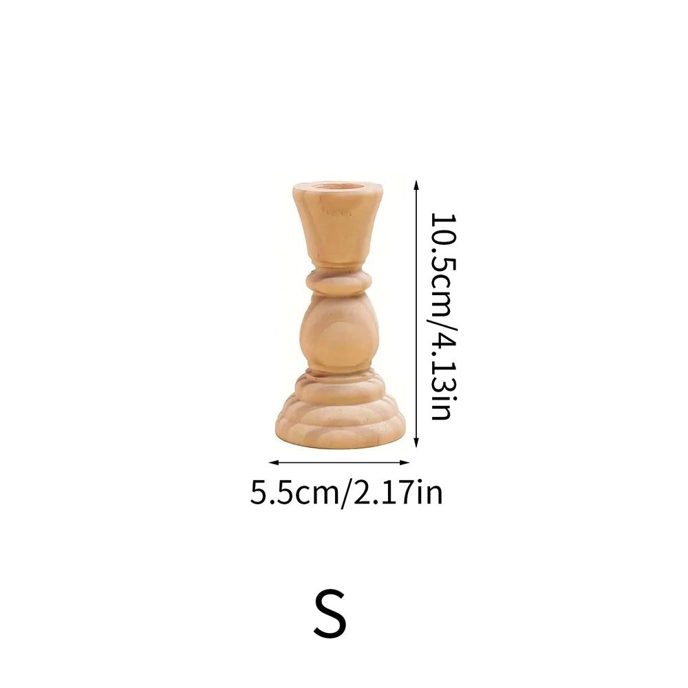 Wooden Candlestick Holders | Unfinished Natural Wood | Wedding, Home & Table Decor