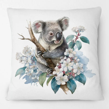 Australian Koala Cushion Covers | Watercolour Floral Art | Native Flowers & Eucalyptus | Sofa Throw Pillow