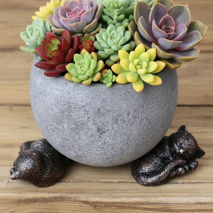 Cat Kitty Sleeping Pot Feet Set of 3 - Small Planter Pot Raisers