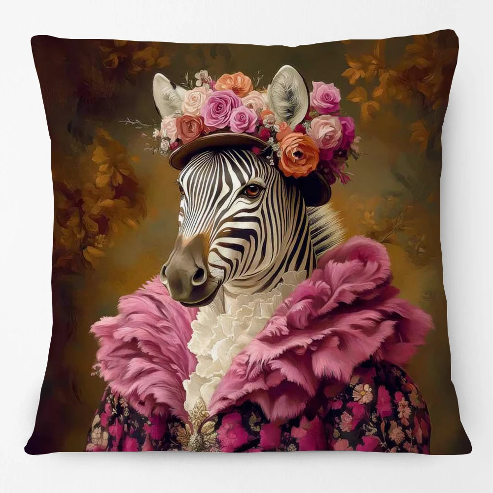Animal Royalty Cushion Covers 45cm | Regal Animal Portraits & Vintage Style