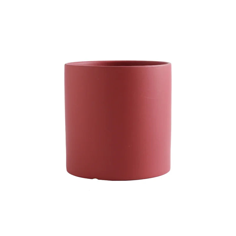 Colourful Ceramic Planter Pot with Tray & Drainage Hole | 24 Colours 4 Sizes | Indoor Outdoor Succulent Pot