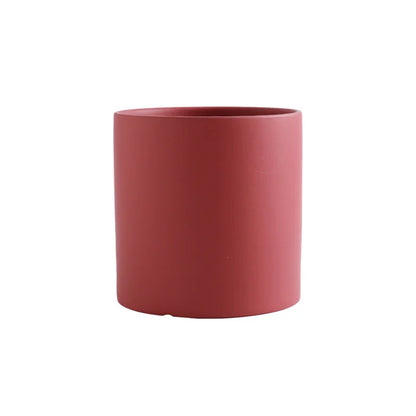 Colourful Ceramic Planter Pot with Tray & Drainage Hole | 24 Colours 4 Sizes | Indoor Outdoor Succulent Pot