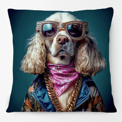 Fashion Animal Portrait Cushion Covers | Poodle Dog Pug Cat Fox Monkey Duck Elephant Throw Pillow Cases