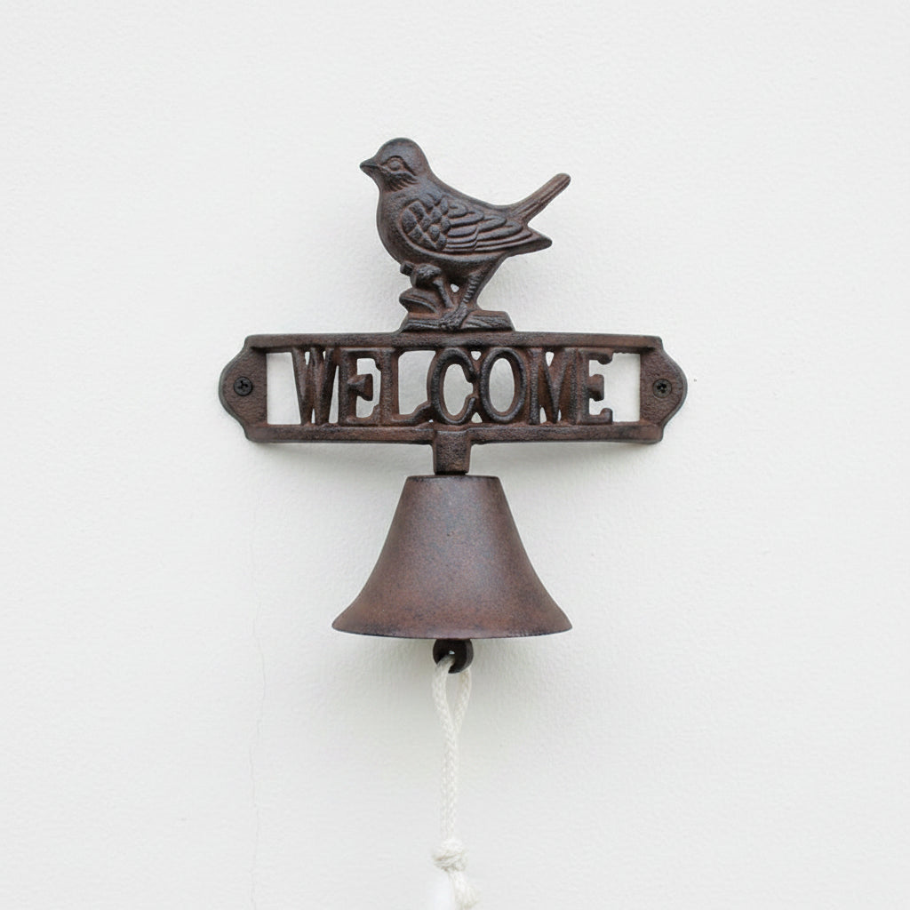 Doorbell Welcome Cast Iron Bird Entrance Vintage Cottage 21cm x 21.7cm