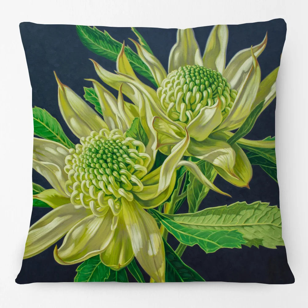Cushion Cover Australian Flowers - Waratah Banksia Wattle