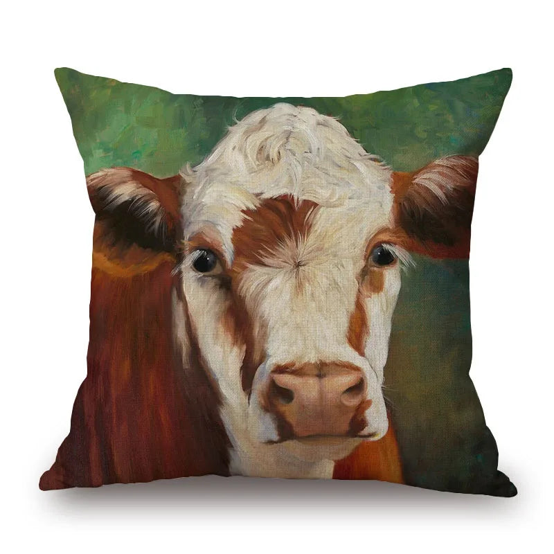 Cow & Cattle Cushion Covers | 45cm Farmhouse Animal Print Range