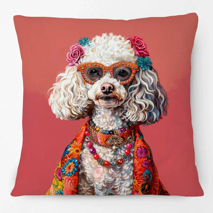 Fashion Animal Portrait Cushion Covers | Poodle Dog Pug Cat Fox Monkey Duck Elephant Throw Pillow Cases