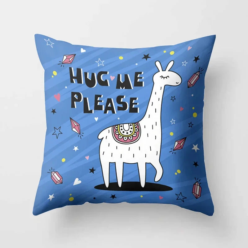 Cartoon Alpaca Llama Cushion Cover | 20 Designs | 30cm to 66cm
