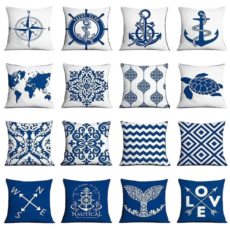 Cushion Cover Blue Range - Nautical Coastal Beach House