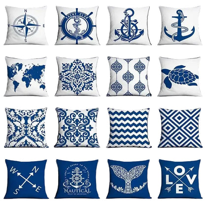 Cushion Cover Blue Range - Nautical Coastal Beach House
