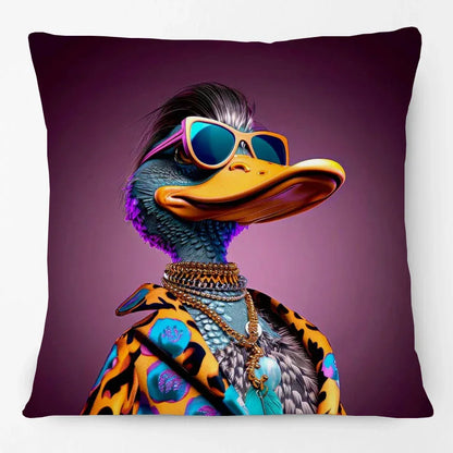 Fashion Animal Portrait Cushion Covers | Poodle Dog Pug Cat Fox Monkey Duck Elephant Throw Pillow Cases