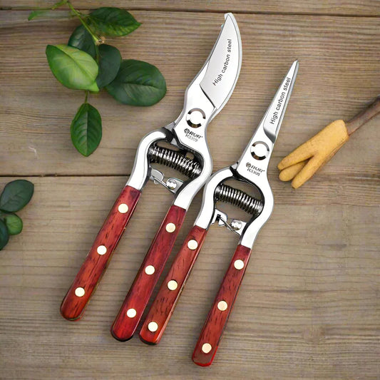 Secateurs Pruning Tool Wooden Vintage Garden - The Renmy Store Homewares & Gifts 