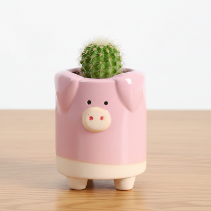 Pink Pig Planter Pot | Ceramic Succulent & Cactus Pot 7x10.5cm