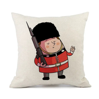 British London Cushion Cover | England Sofa Pillow Case Cotton Linen Polyester