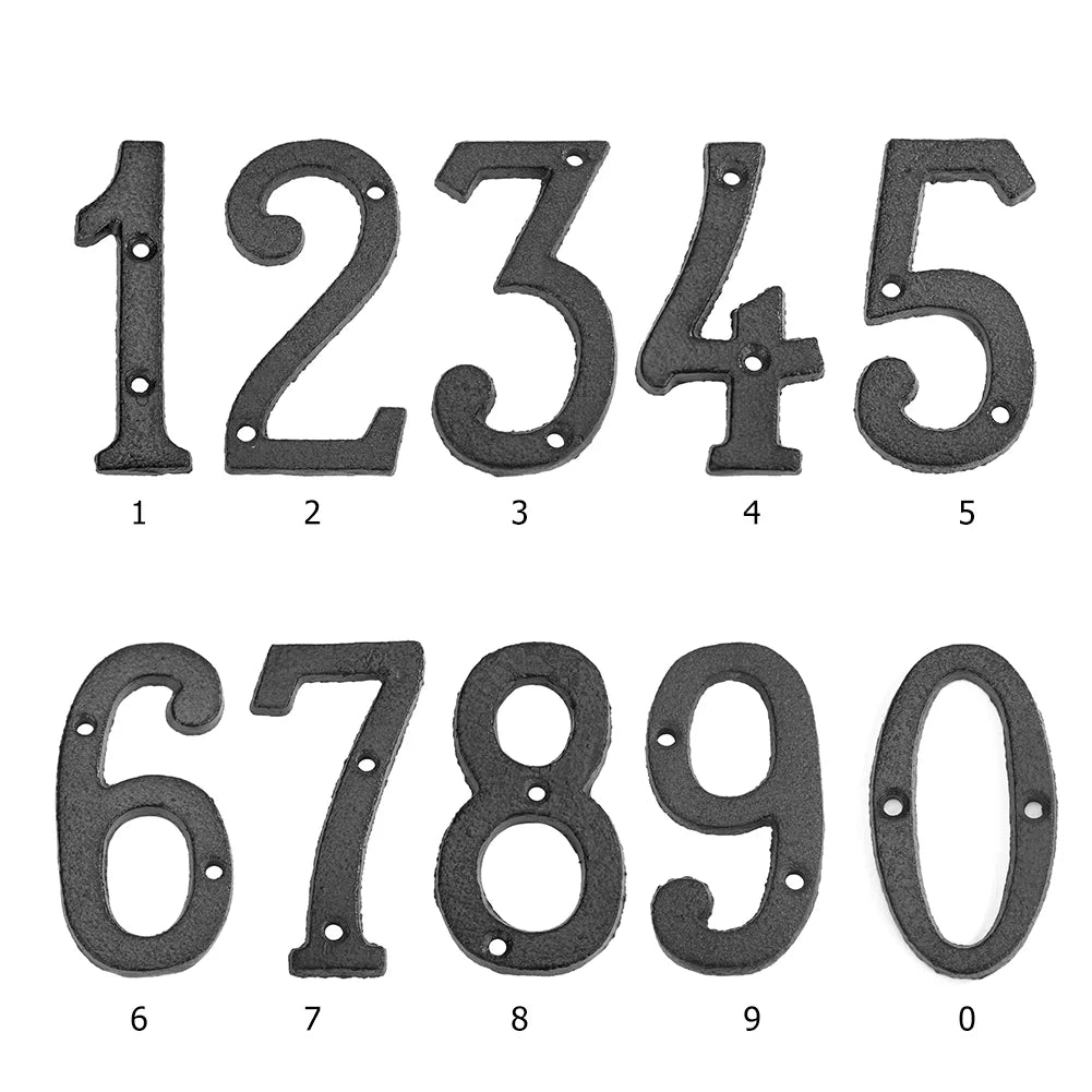 Cast Iron House Numbers 8cm - Door Plate Number Sign Metal