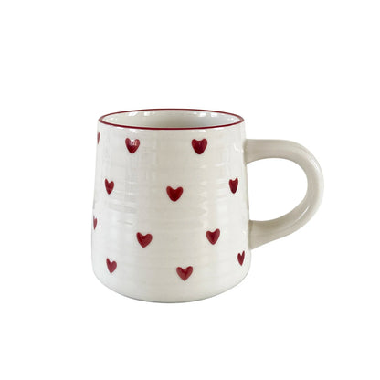 Heart Mug Love Pink Hearts | Ceramic Coffee Cup Gift Set