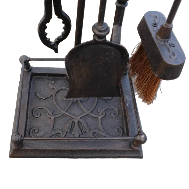 Cast Iron Fireplace Tool Set 5 Piece - Vintage Style