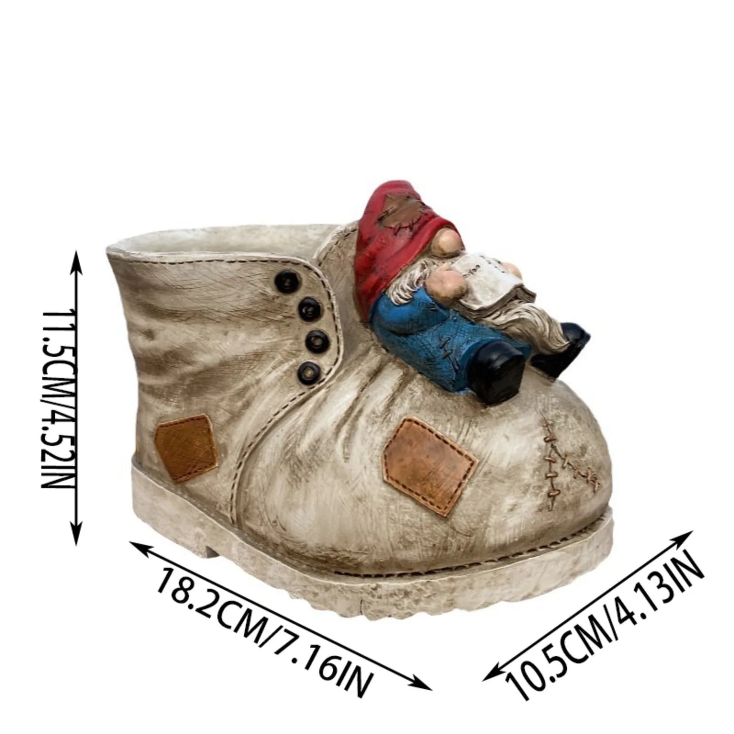 Pot Planter Gnome Shoe Rustic