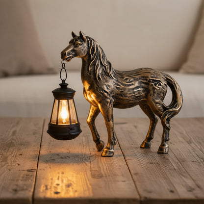 Solar Horse Lantern Garden Ornament Farmhouse Outdoor Decor