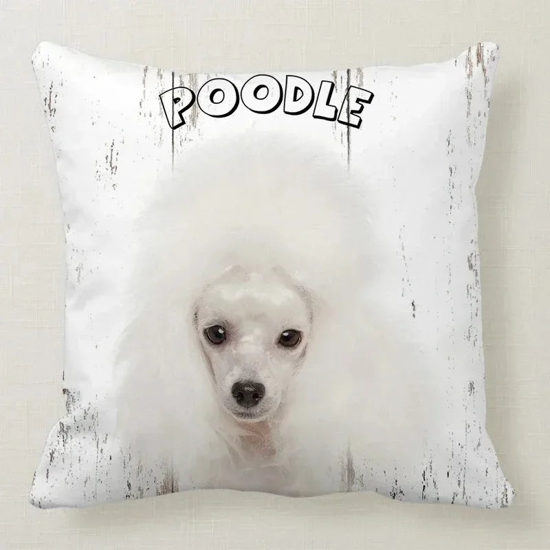 Cushion Cover Dog Breeds | 26 Breeds Polyester Cotton Sofa Pillow Case