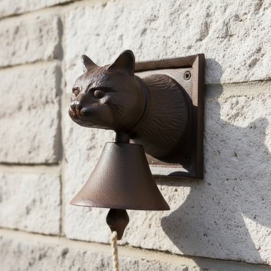 Doorbell Cat Kitty Cast Iron Vintage Retro - 20x13cm 10.3cm Bell