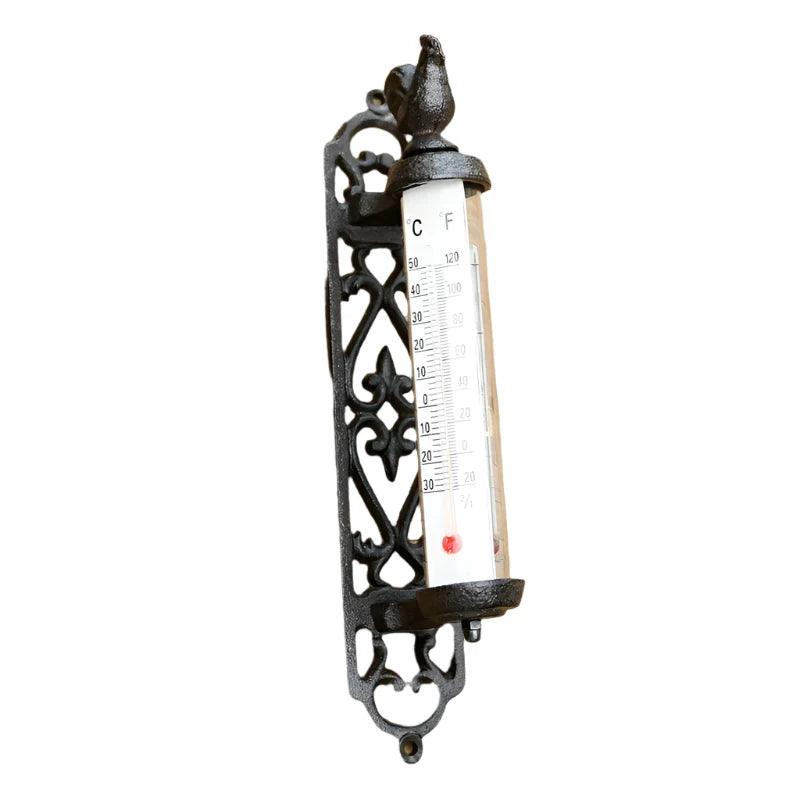 Thermometer Wall Mounted Rooster Cast Iron Rustic