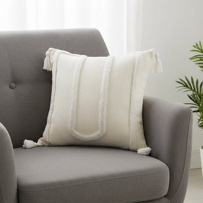 Cushion Cover Chenille | Decorative Stitched Lines Throw Pillow Polyester