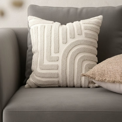 Cushion Cover Chenille | Decorative Stitched Lines Throw Pillow Polyester