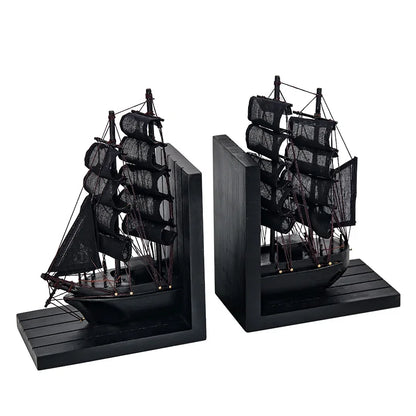 Bookend Sailing Boat Nautical Black White