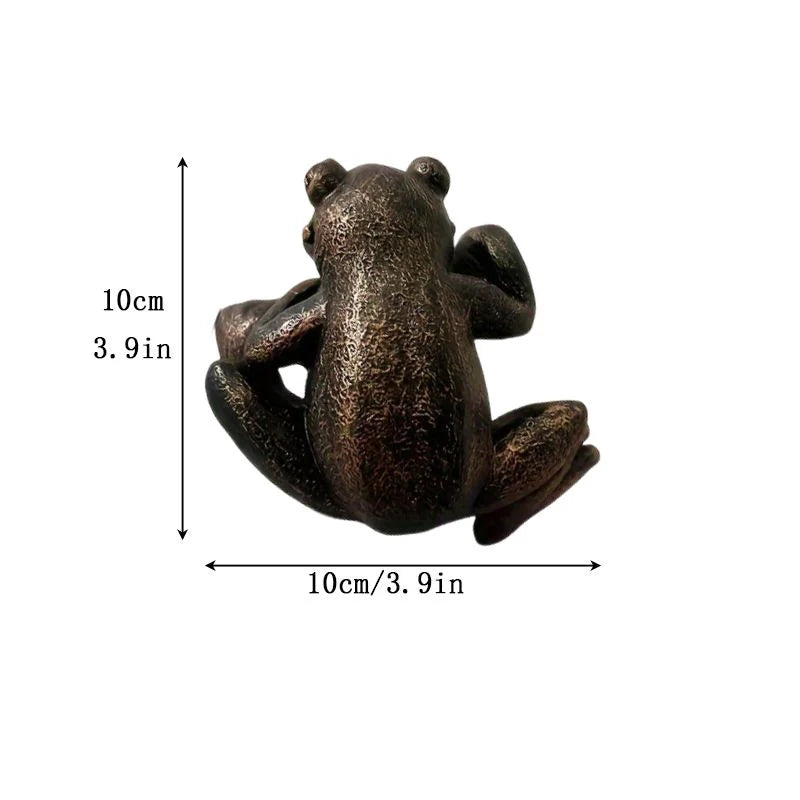 Frog Pot Hanger | Whimsical Bronze Frog Garden Decoration | Hanging Flower Pot Statue | Plant Pot Ornament