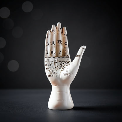 Palmistry Hand Figurine — Resin Zodiac Palm Reading Statue | Mystical Home Decor