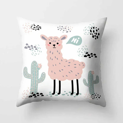 Cartoon Alpaca Llama Cushion Cover | 20 Designs | 30cm to 66cm