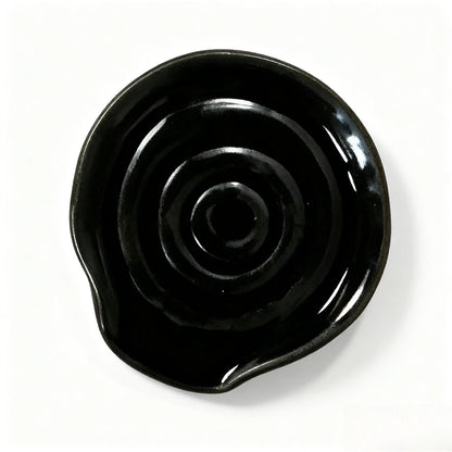 Ceramic Spoon Holder Black White Green Natural